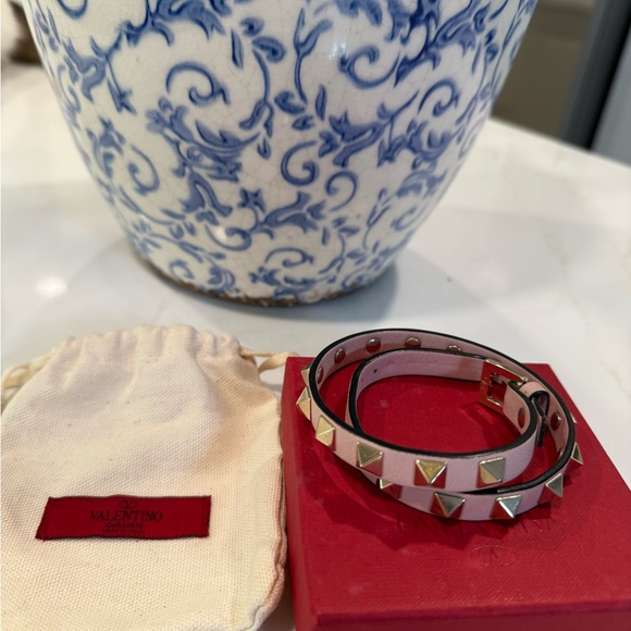 Valentino Jewelry - Valentino Pink and Gold Pyramid Stud Bracelet